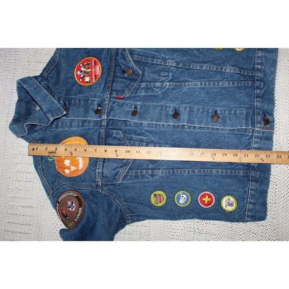 Vintage Levi's Boys scouts Patches Denim Jacket Size 40 cotton Made In USA - Picture 4 of 15